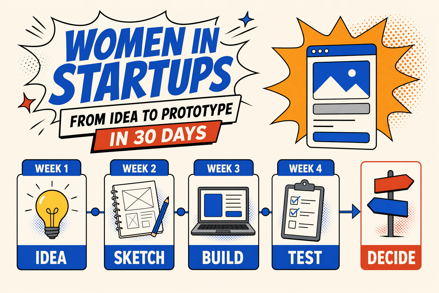 A 30-day idea-to-prototype path for moving from rough concept to usable test.